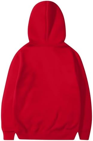 Women Plain Hoodies Fleece Fall Oversized Sweatshirts Red Large at Amazon Women’s Clothing store - Image 4