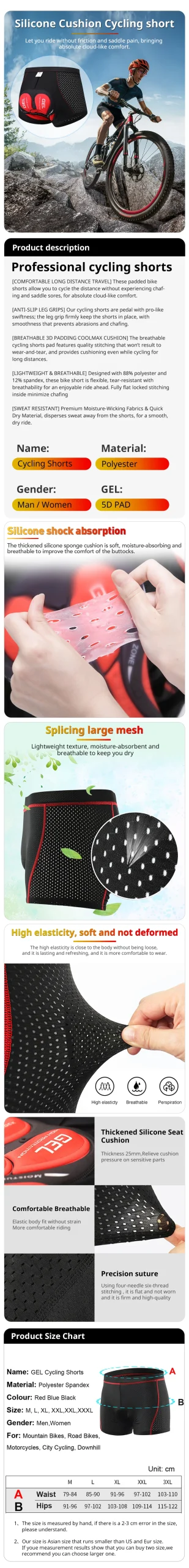 NEWBOLER 5D Gel Cycling Shorts - Image 6