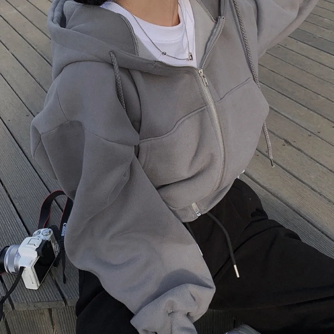 Casual Y2K Zip Up Hoodie for Women - Image 14