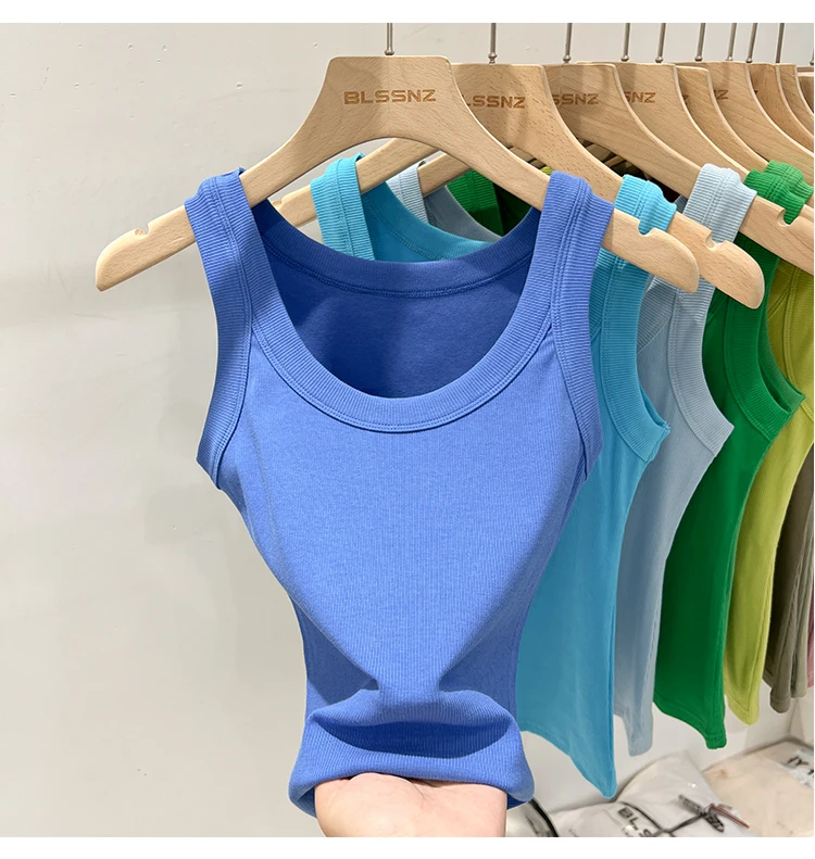 Women’s Solid Ribbed Tank Top - Image 18