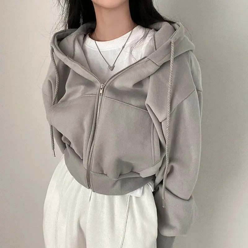 Casual Y2K Zip Up Hoodie for Women - Image 3